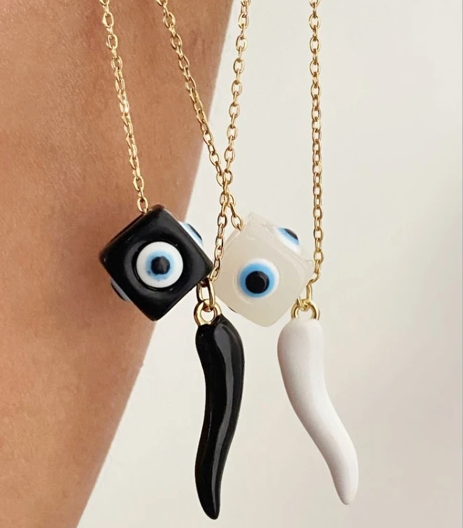 Fashion Horn Chilli evil eye Pendant Necklace For Women Good Luck Friendship Jewelry