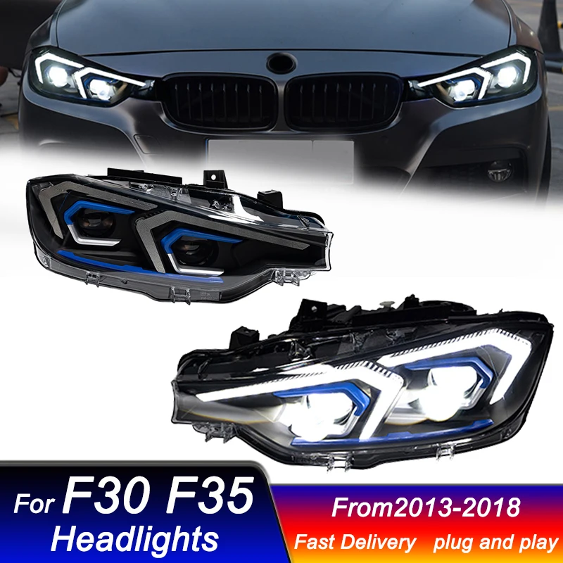 

Стайлинг автомобиля фары для BMW 3 серии F30 F35 2013-2018 Обновление до полностью светодиодных фар DRL Фара переднего света в сборе