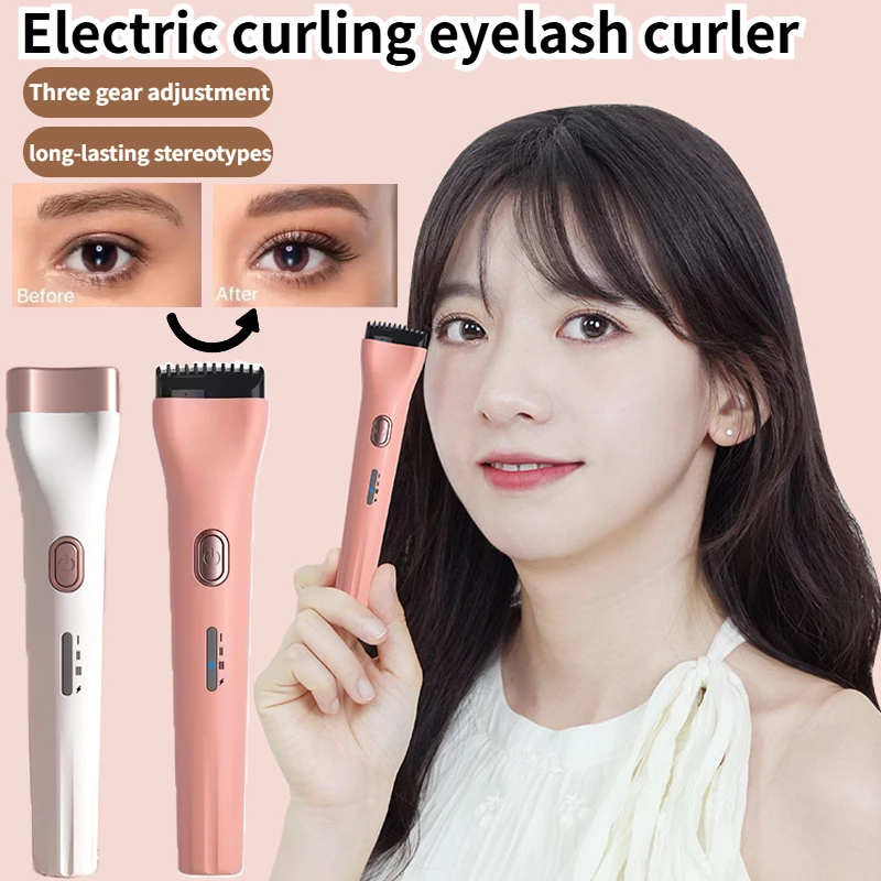أداة تجعيد الرموش الكهربائية المحمولة مع ثلاثة تعديلات لدرجة الحرارة، تجعيد طويل الأمد، شحن USB، مناسبة لجميع أشكال العين