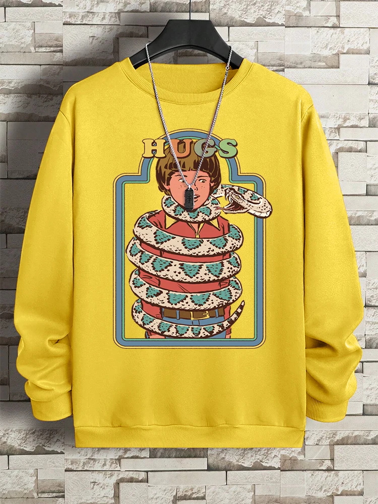 The Intimate Embrace Of Venomous Snakes Hoody Man Creativity Loose Hoodies Vintage O-Neck Sweatshirt Oversized Loose Clothing