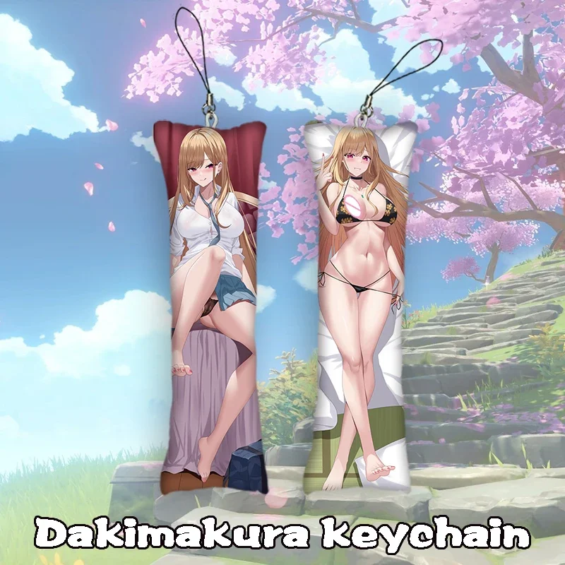 

New Pattern Anime My Dress-Up Darling Dakimakura Keychain Sexy Kitagawa Marin Mini Key Chain Hanging Ornament Phone Cute Gift