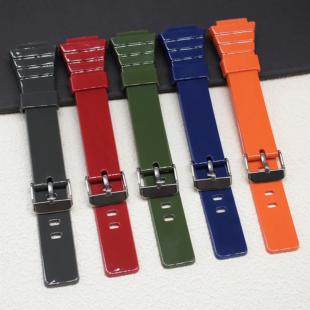 حزام الساعة لـ W-215H-1A 2A 7A / W-215 حزام ساعة الراتنج الرياضة سوار بديل مقاوم للماء