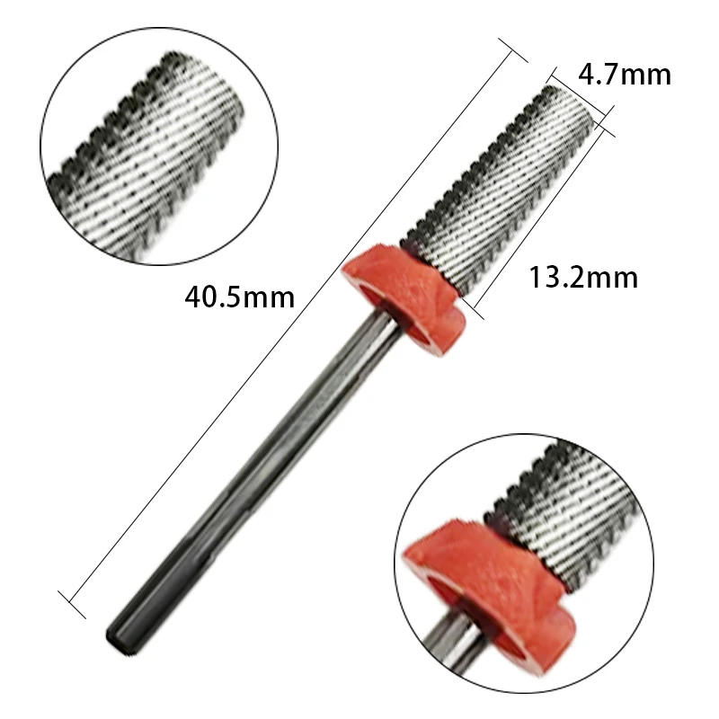 Brocas de carburo de seguridad cónicas 5 en 1 planas plateadas de 2 vías para uñas, fresa de carburo de molienda rotativa para manicura, elimina Gel