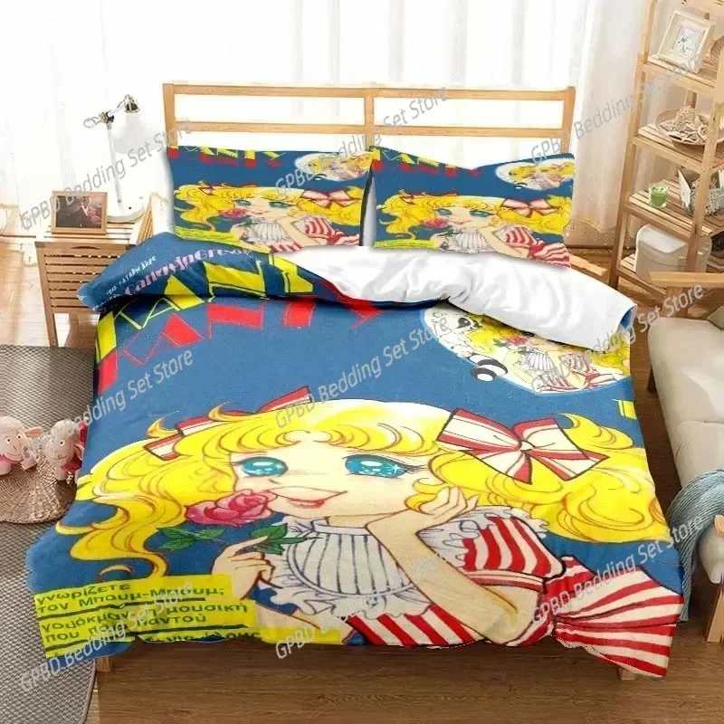 Manga Candy Candy 3D Bedding Set Duvet Cover Pillowcases Single Twin Full Queen King Size Home Decor Quilt Boys Gift