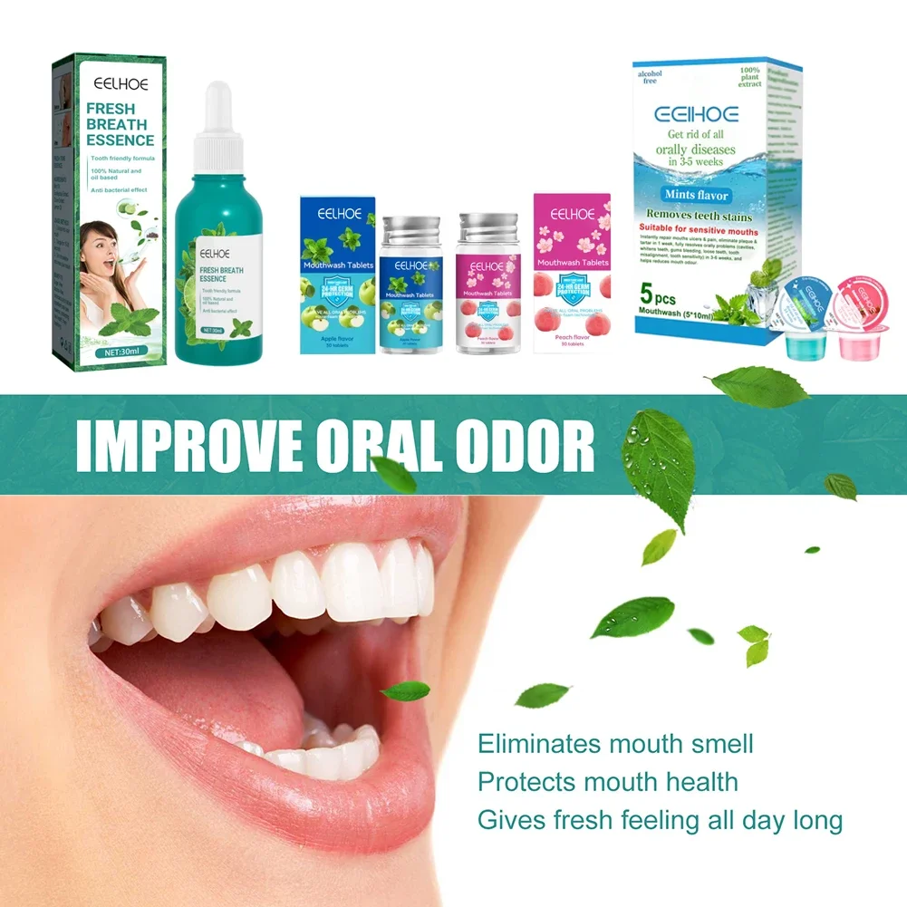 

3 Boxes Oral Hygiene Mouthwash Tablets Fresh Breath Teeth Whitening Serum Gel Fruit Acid Odor Remove Gum Repair Essence Ampoules