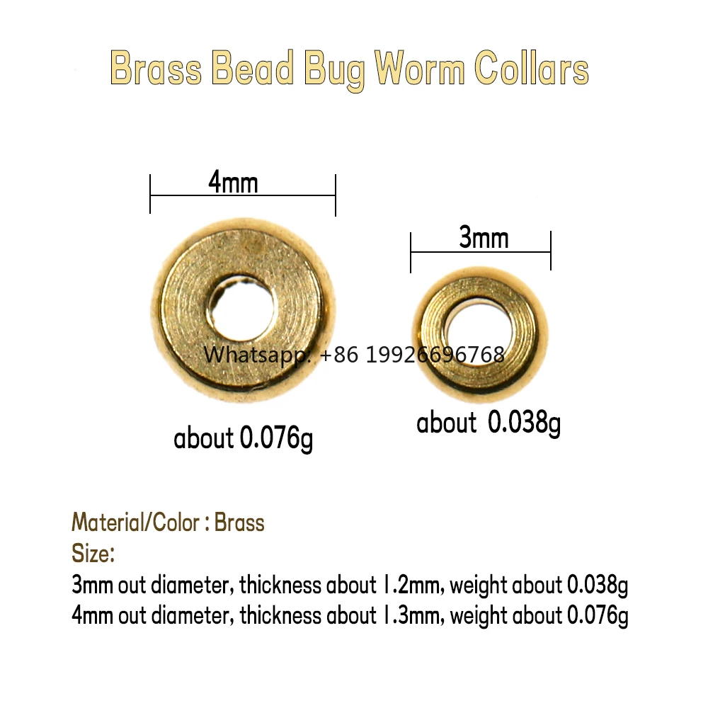 

Flat Brass Bead Bug Worm Collars Bead Head Brass Flat Round Spacer Bead Nymph Fly Head Weight Ring Extra Fly Tying Materials fac
