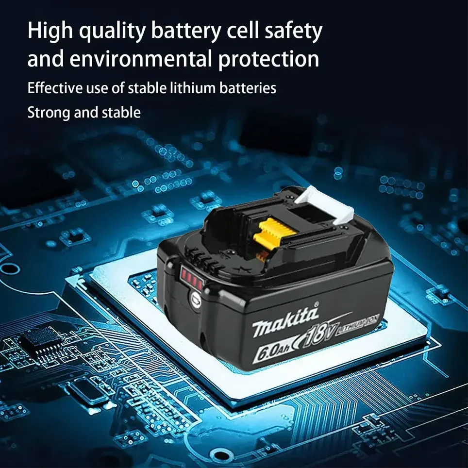 Original Makita 18V 5.0Ah/6.0Ah electric tool battery, with strong power and longer range, used for BL1830 BL1830B BL1840 BL1850