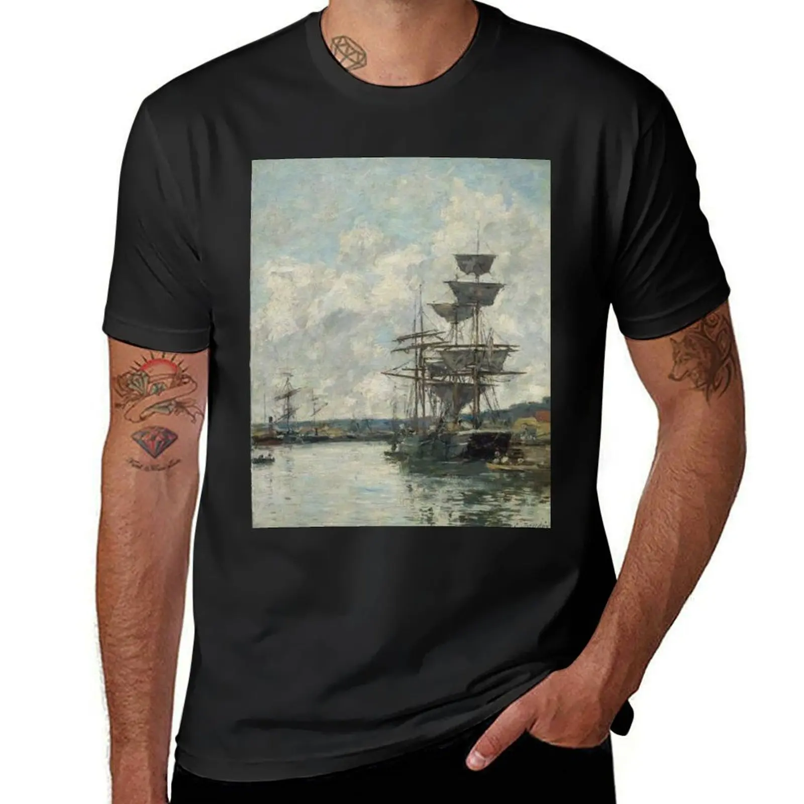 Ships at Le Havre - Eugene Boudin T-Shirt sublime sports fans quick drying t shirt for men