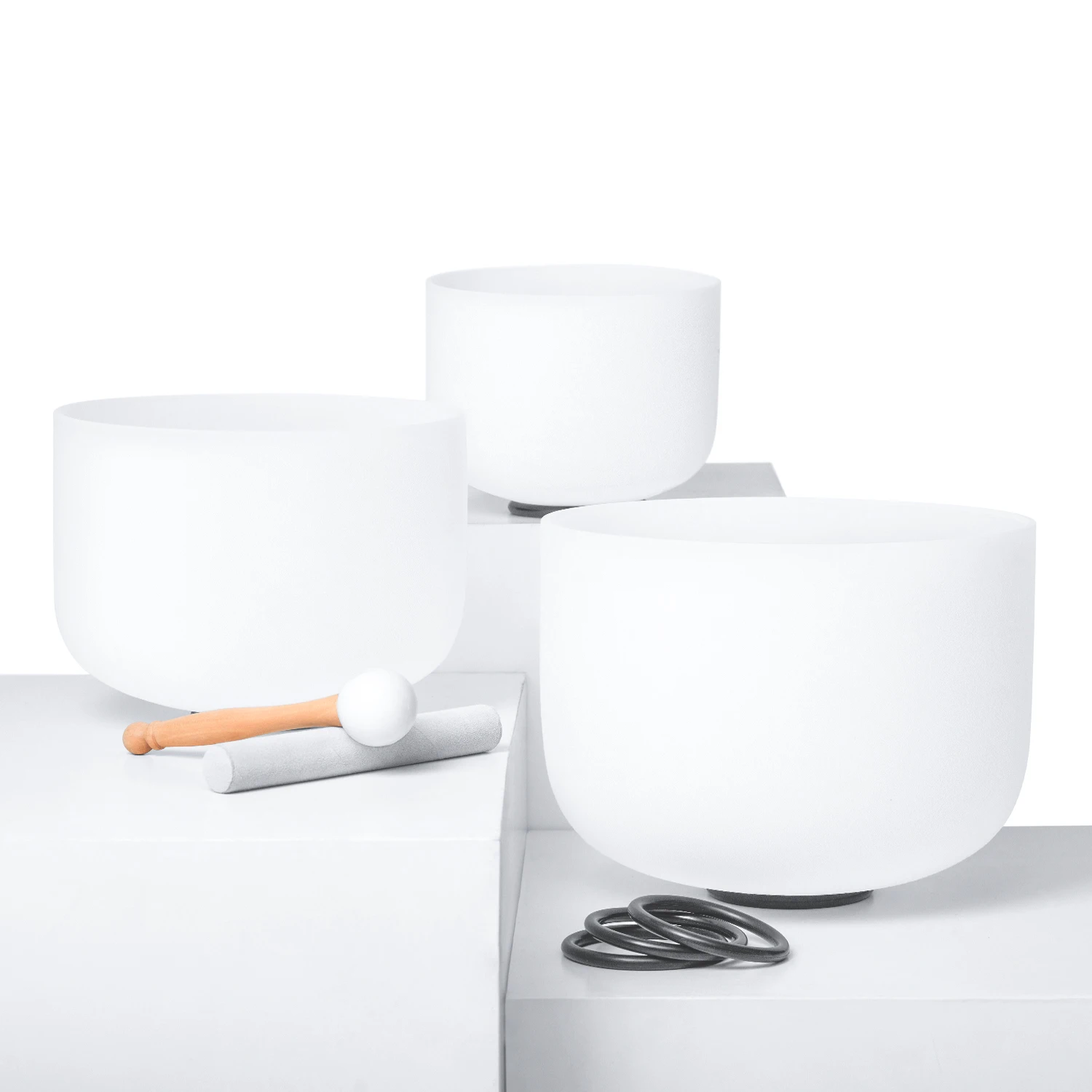 Hye-eun  7-11inch Sound Bath Bowl Set of 3pcs 432/440hz Crystal Singing Bowl Set for Meditation Sound Healing with Bag