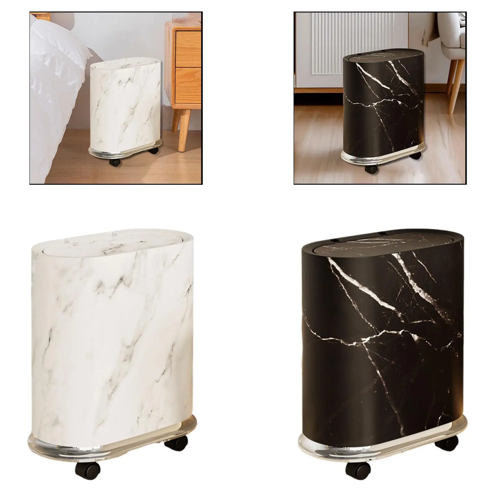 Trash Bin with Removable Wheels Trash Can Removable Inner Bucket Practical