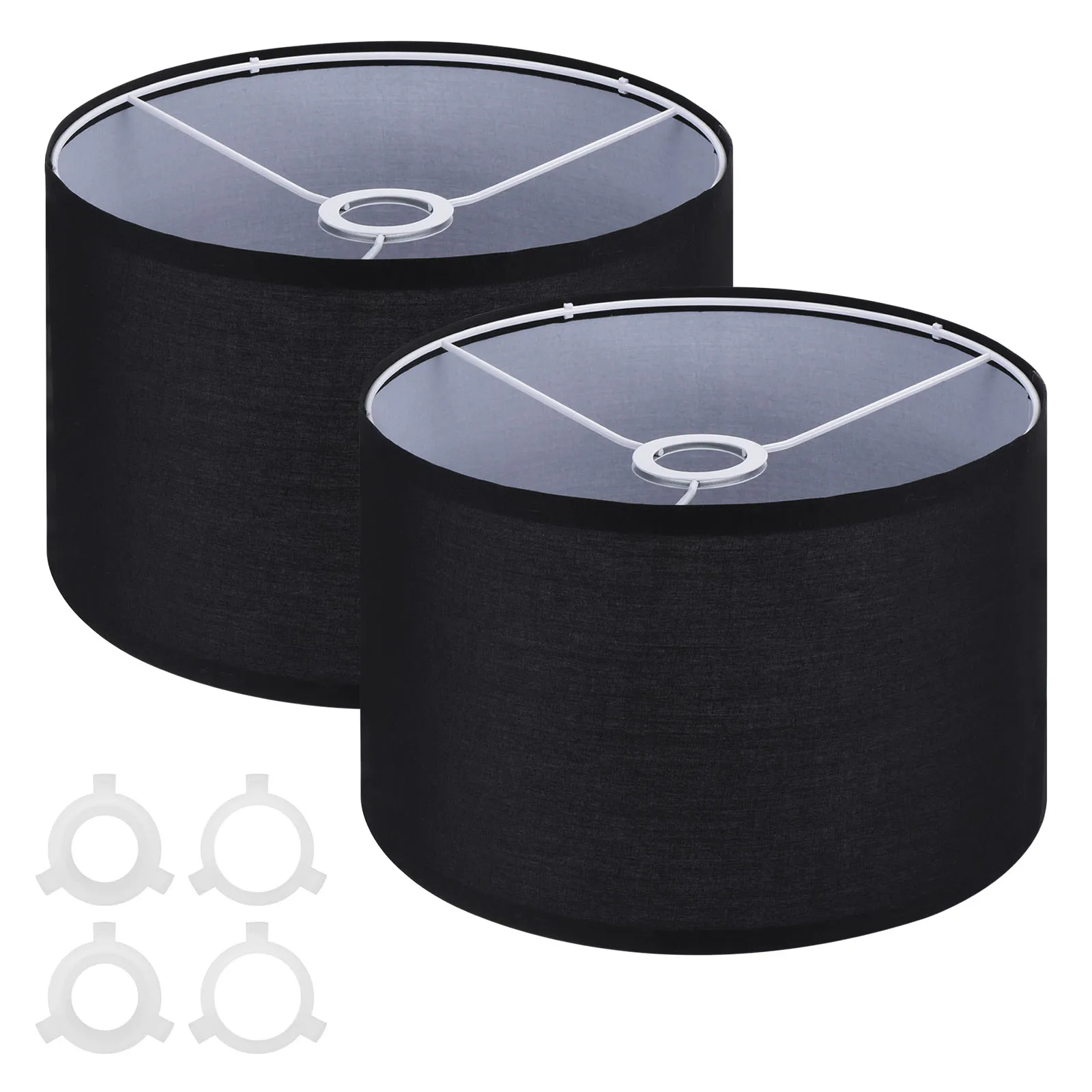 tambor lampada shades para candeeiros de mesa linho tecido abajur facil montagem e27 para e26 adaptadores 12 x 12 x set 01