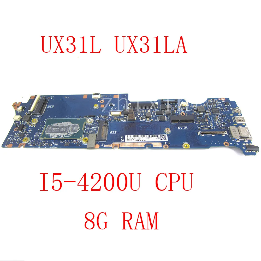 

For ASUS UX31L UX31LA BX31LA Laptop Motherboard With i5-4200U CPU 8G-RAM UX31LA Mainboard 100% Test