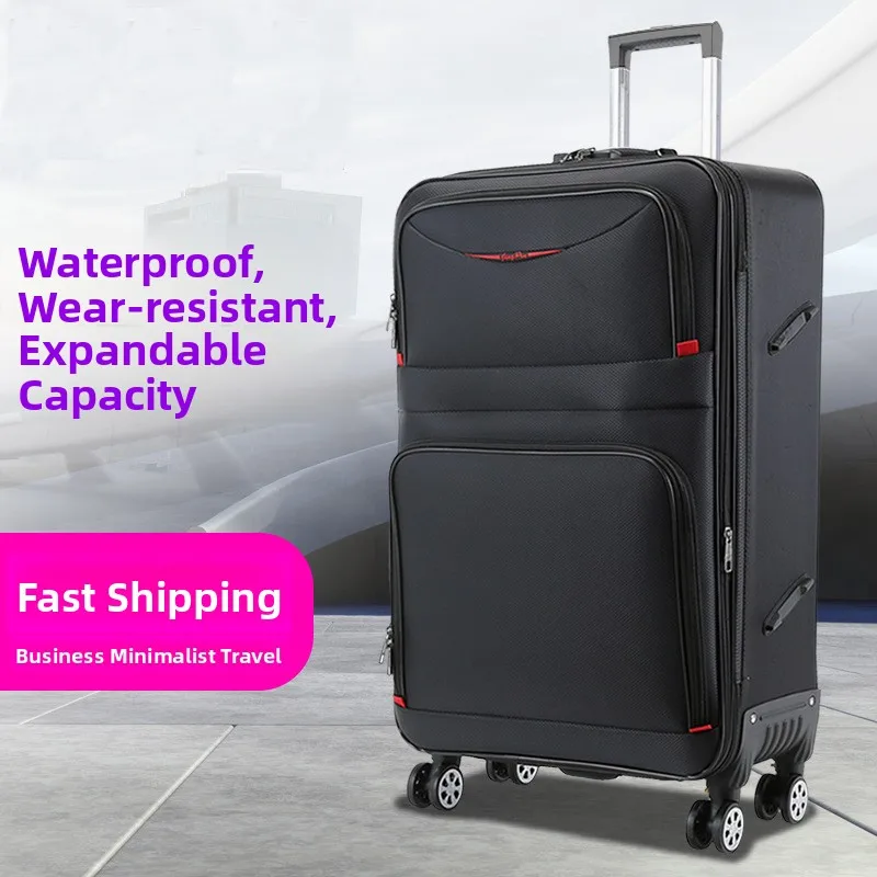 

Ox Fabric Lage Suitcase with 360° Wheels Travel Bag for Men Waterproof Anti-Theft Password Lo Carry-On Suitcase