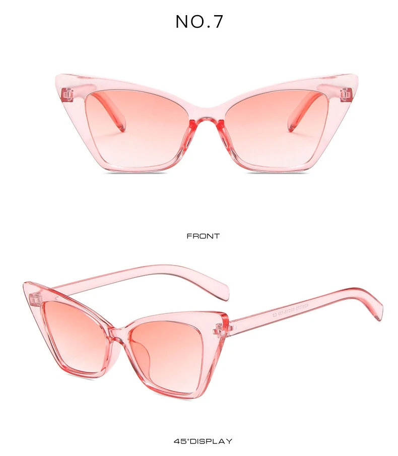Klassische Vintage Sexy Cat Eye Sonnenbrille Frauen Marke Designer Retro Übergroßen Cateye Weibliche Sonnenbrille UV400 – Detail 15