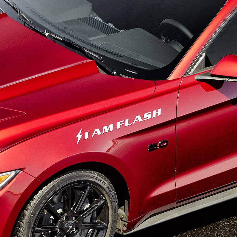 

I AM FLASH Автомобильная Наклейка виниловая буква индивидуальный Декор тела лазерная Светоотражающая наклейка Водонепроницаемая Солнцезащитная Высококачественная наклейка