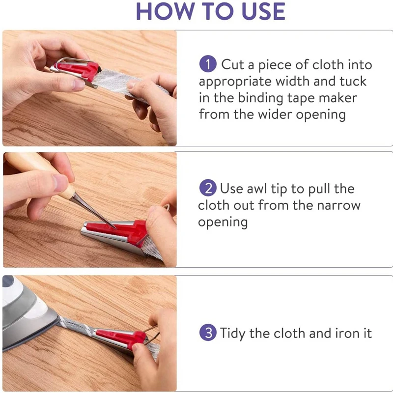 Juego de accesorios de costura, herramientas de retales, 6/9/12/18/25mm, cinta de unión al polarización, Maker-A51M, 5 uds.