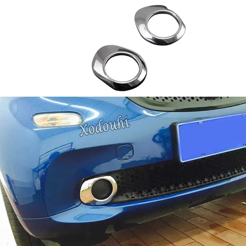

For Benz Smart Fortwo 2015 2016 2017 2018 2019 Car Styling ABS Chrome Cover Trim Front Head Fog Light Lamp Frame Stick Eyebrow