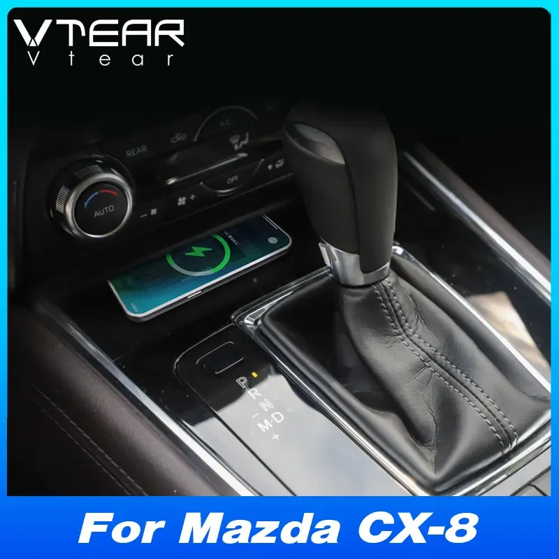 

For Mazda CX8 CX-8 2022-2024 Car Wireless Charger 15W Fast Cell Phone Charging Plate Adapter Interior Modification Accessories