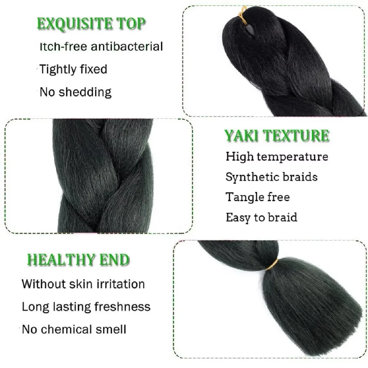 Jumbo Braiding Synthetic Hair Extension 24 Inch Monochrome version High Temperature Fiber raids Hairs Twist for Women Daily wear