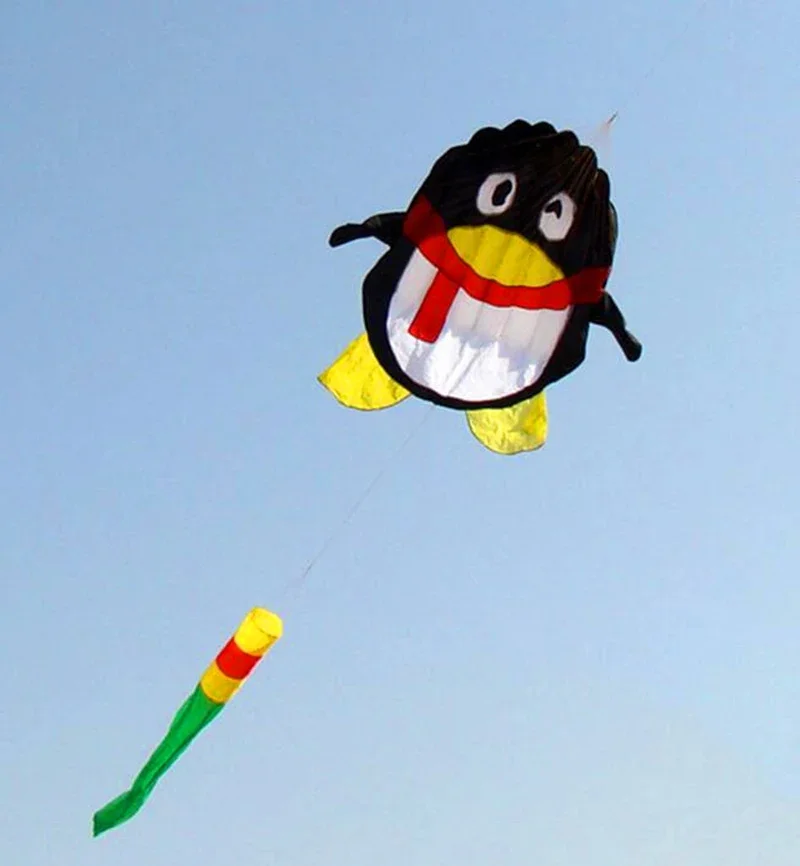 free shipping penguin kite flying soft kite weifang kite factory string walk in sky wind sock parachute kite prince kite sell