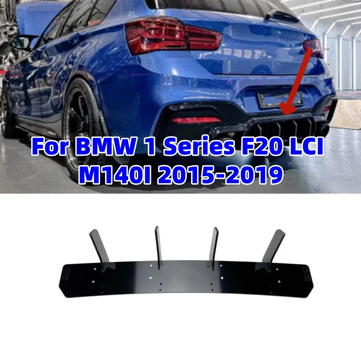 

Car Rear Bumper Diffuser Rear Side Splitters Spoiler Lip Bodykits Tuning for BMW 1 Series F20 LCI M1401 2015-2019