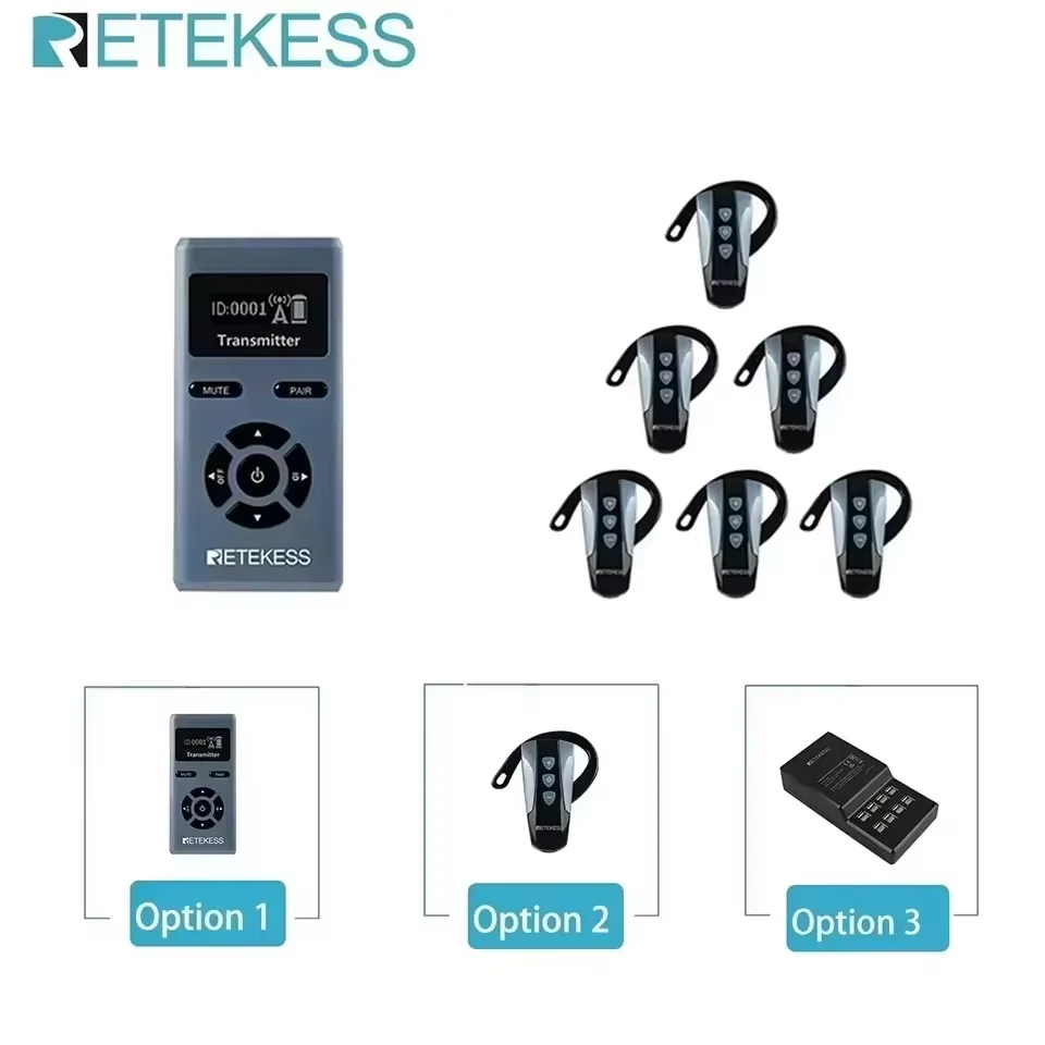 RETEKESS TT106S Earhook Tour Guide System, Voice Audio Transmission with Mic Conference Translation System For Conferences