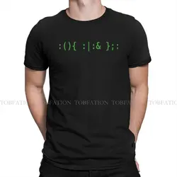 Linux Bash Fork Bomb Green Text For Unix Hackers T Shirt Vintage Graphic Teenager Summer Cotton Men's Clothing O-Neck TShirt