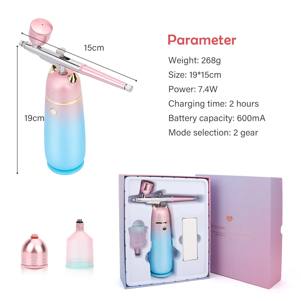 Facial Airbrush Mist Nano Water Oxygen Injection Beauty Machine Skin Moisturize Rejuvenation Airbrush Compressor Facial Sprayer