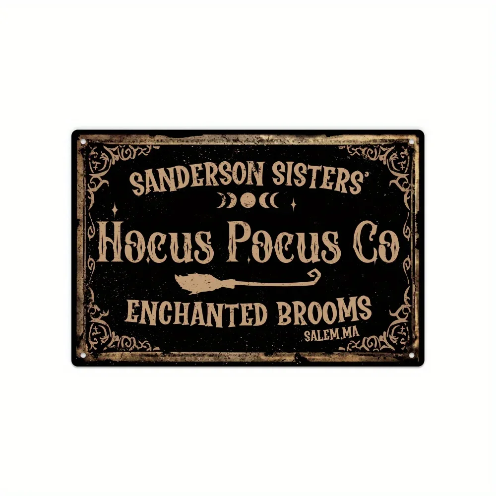 （2D Tin painting）Vintage Halloween Metal Tin Sign - 