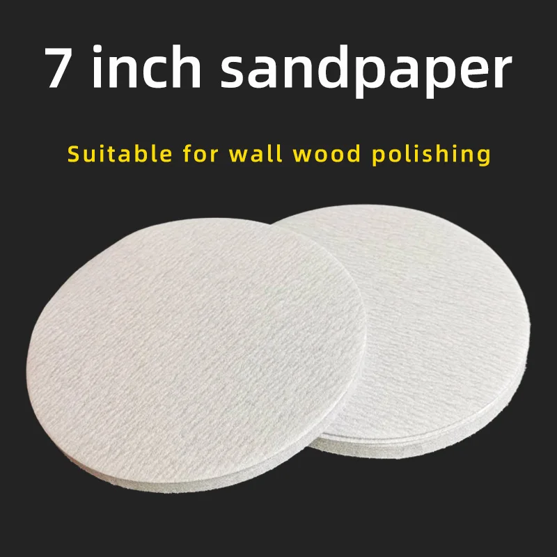 7 Inch 175mm Round Dry Sanding Paper Air Grinder Disc Self-adhesive Flocking Back  Polishing Sandpaper Polishing Pad For Car