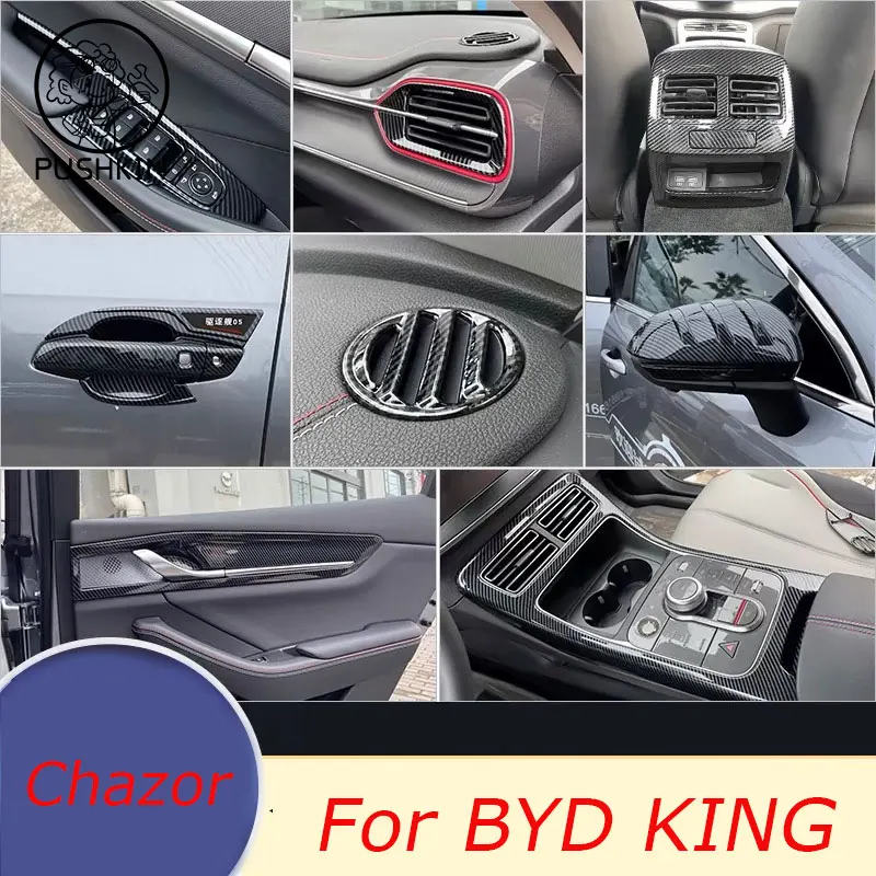 

For BYD Destroyer 05 Chaser 05 Chazor King DM-i 2024+ Car Carbon Fiber Interior Gear Window Control Panel Air Vent Outlet Cover