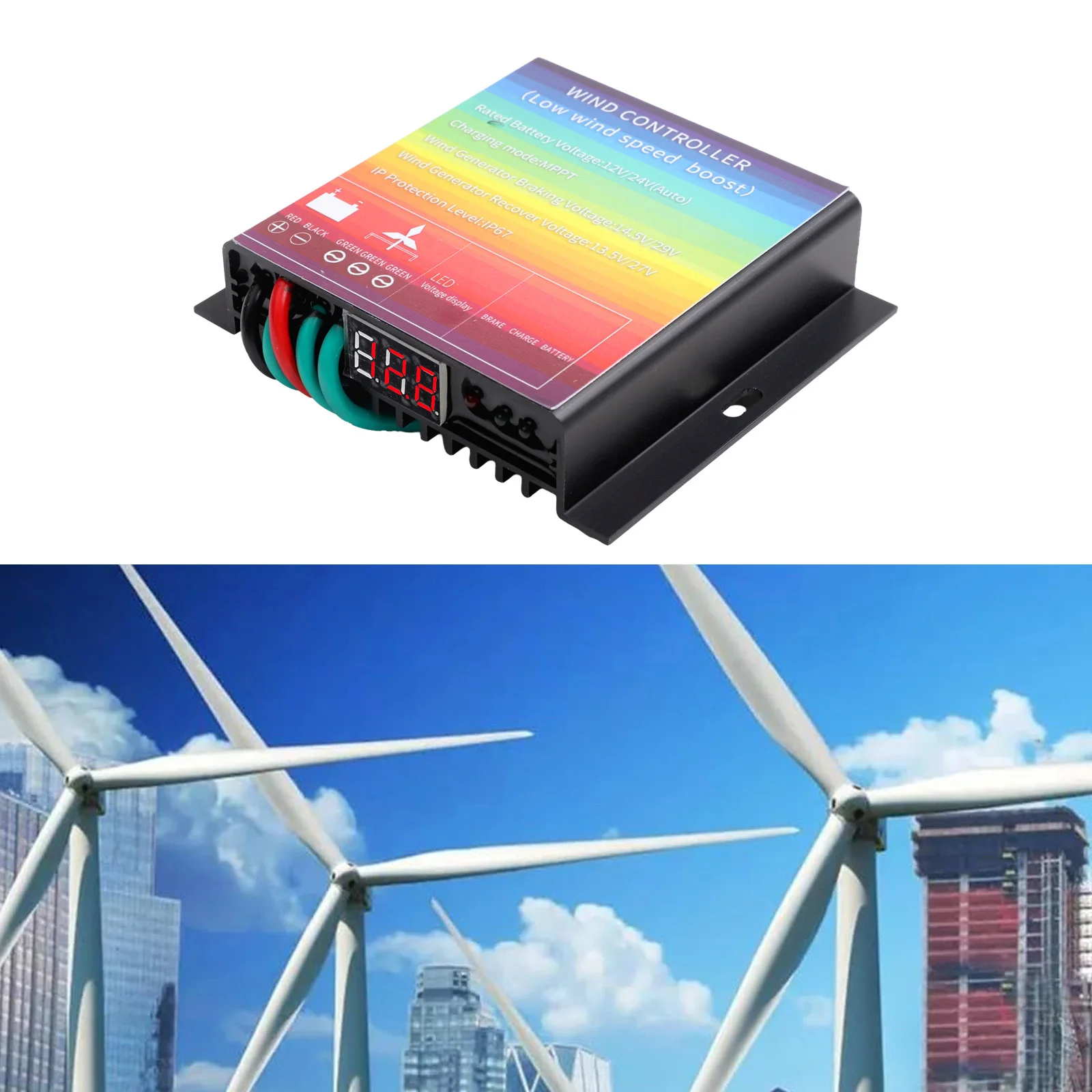 

MPPT Wind Power Controller With Overload Protection Wind Turbine Controller Colored Multi-functional Windmill Generator Charge