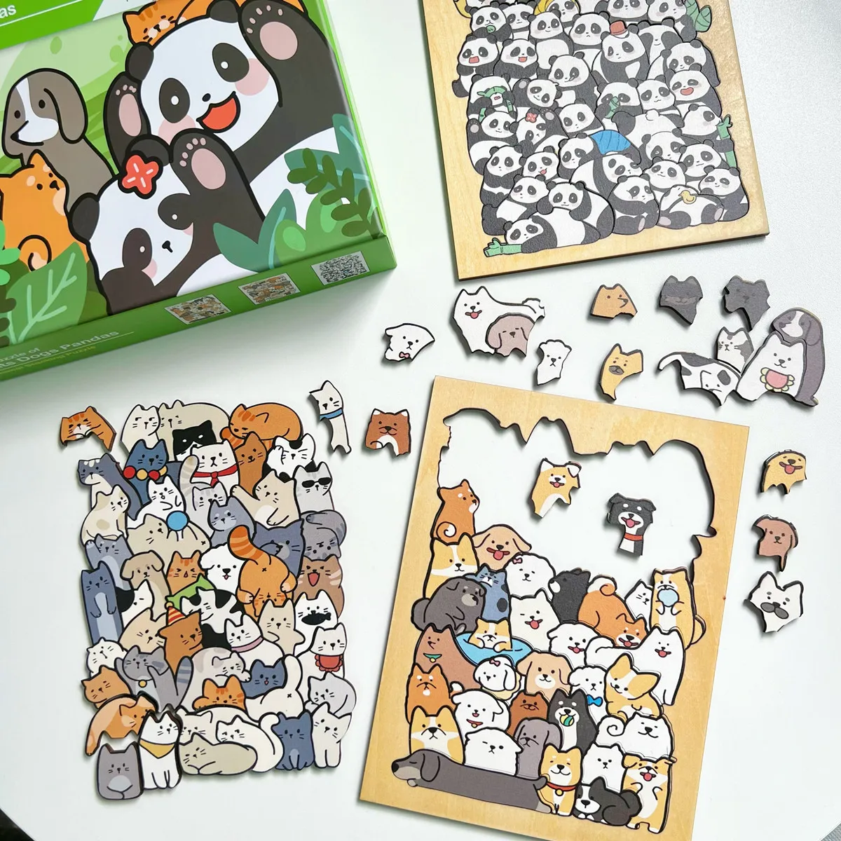 Difficulty Brain Burning Wood Special-shaped Animal Puzzle Puppy Cat Puzzle Building Block Children's Creative Toy Gift