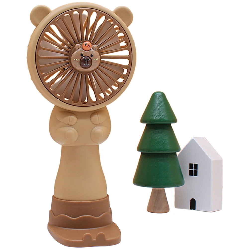 For Bedroom For Desk Light Brown Portable Handheld Fan Usb Rechargeable Portable Fan Usb Fan Operates Below 36dB