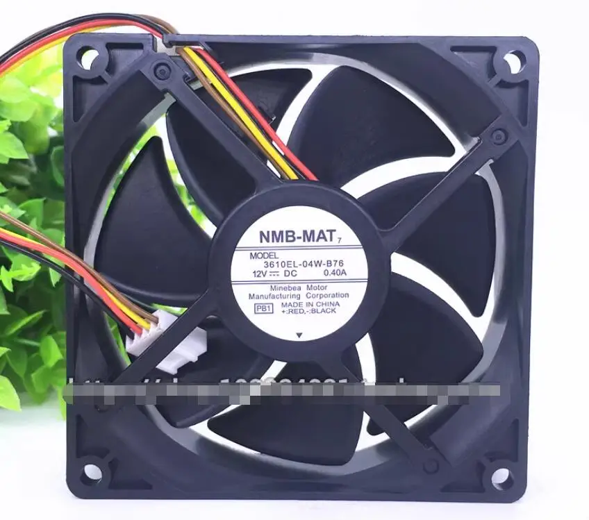 NMB 3610EL-04W-B76 DC 12V 0.40A 90x90x25mm 4-Wire Server Cooling Fan