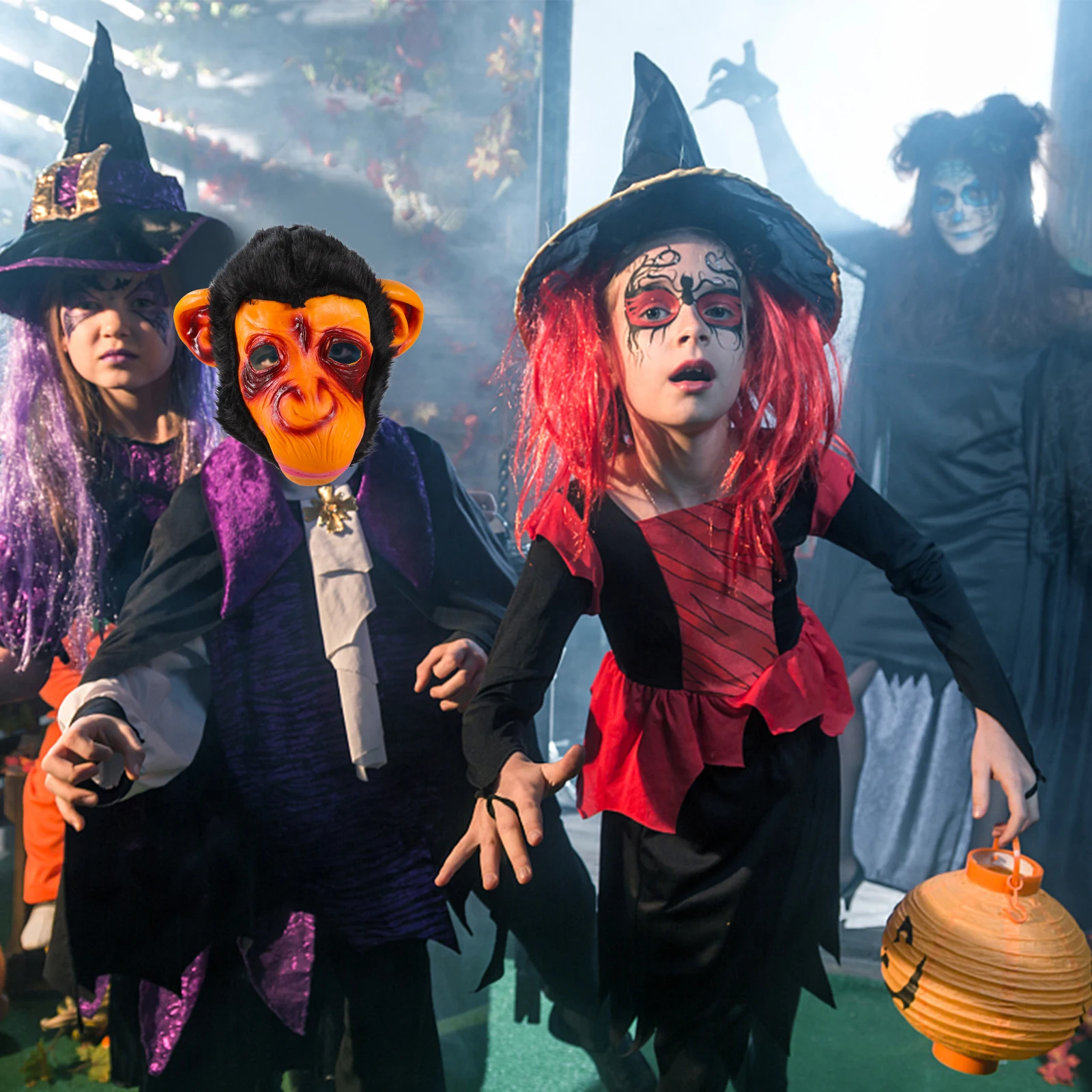 1PC Halloween Monkey Headgear Halloween Mask Terror Fancy Dress Party Props Cover for Men and Women