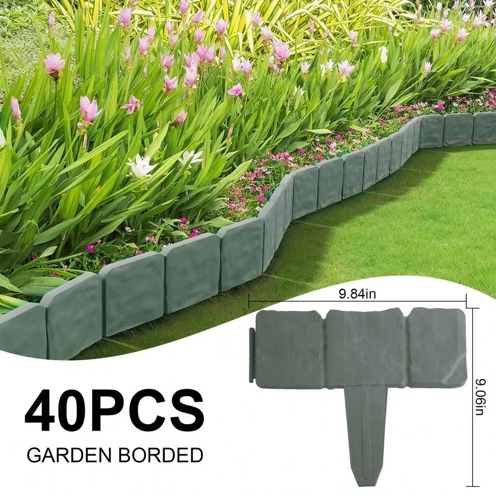 

Cobbled Stone Effect Plastic Garden Lawn Border Edging Fence Decoration Spring Yard Lawn Tree