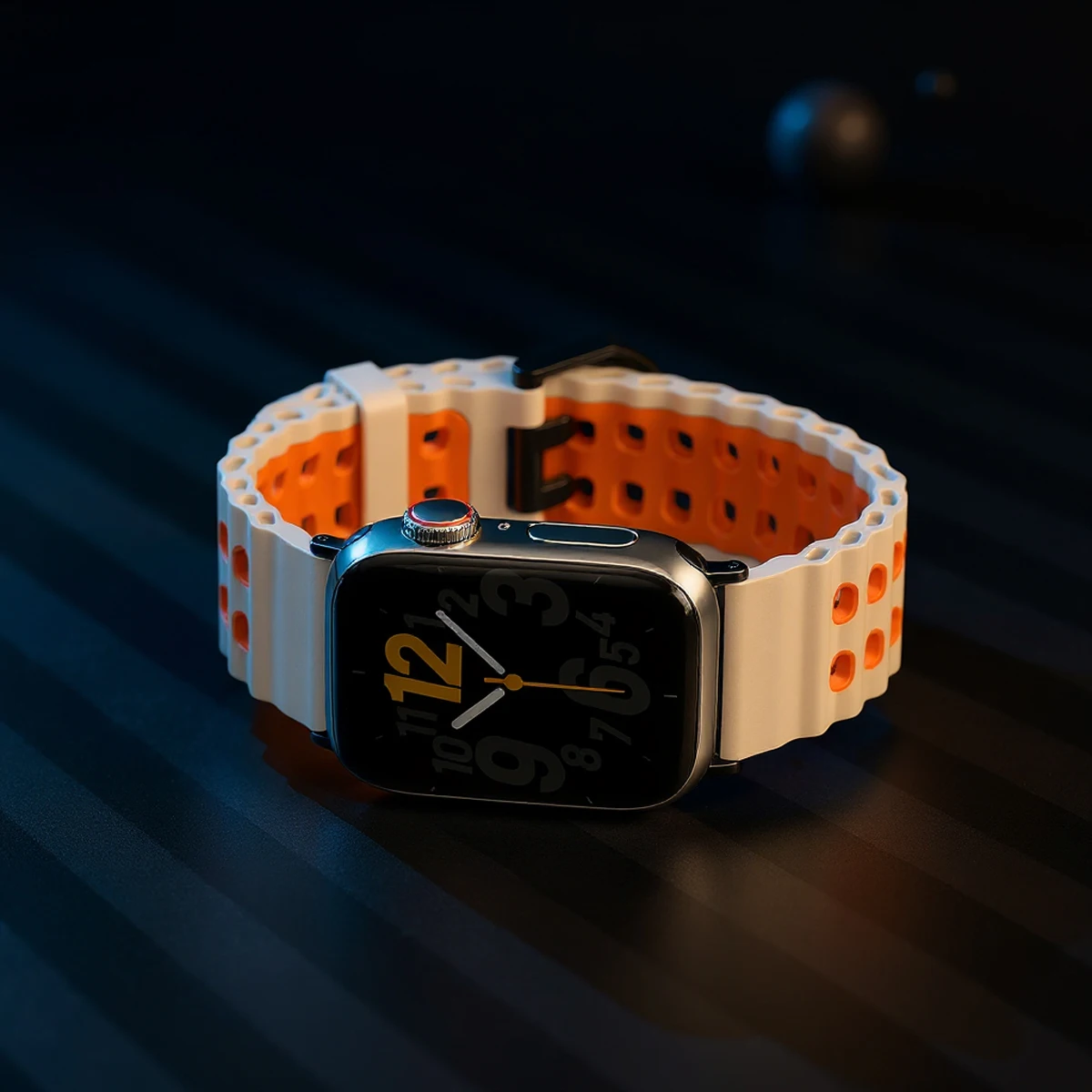 سيليكون الفرقة لساعة أبل سلسلة 11 10 9 8 7 6 SE3 الرياضة حزام اثنين لهجة سوار ل Iwatch الترا 3/2 49 مللي متر 38 40 42 44 46 مللي متر #6