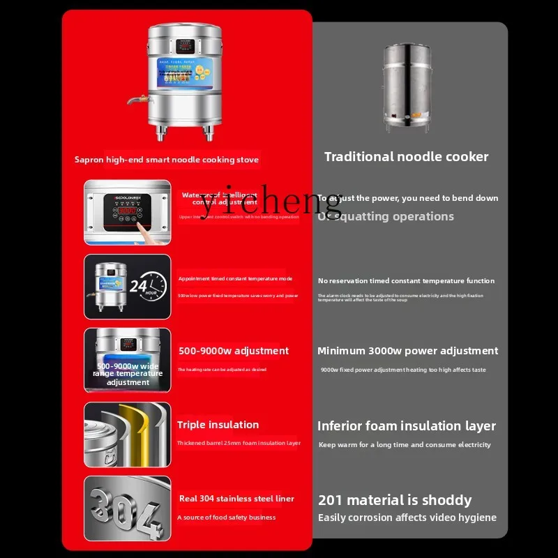ZZ печь для приготовления лапши, коммерческое электрическое отопление, пряный суп, лапша, многофункциональное ведро для приготовления лапши