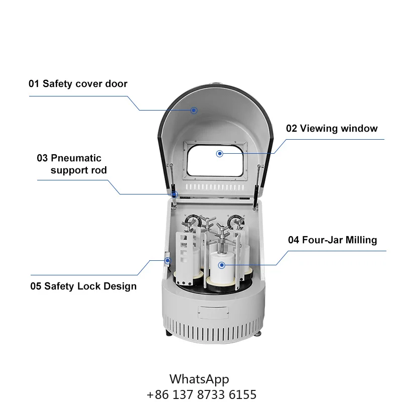 2026 CZJElectric Vertical Semi-Circular Planetary Ball Mill 4L Four Jar Design For Powder Grinding Low Noise 220V/110V