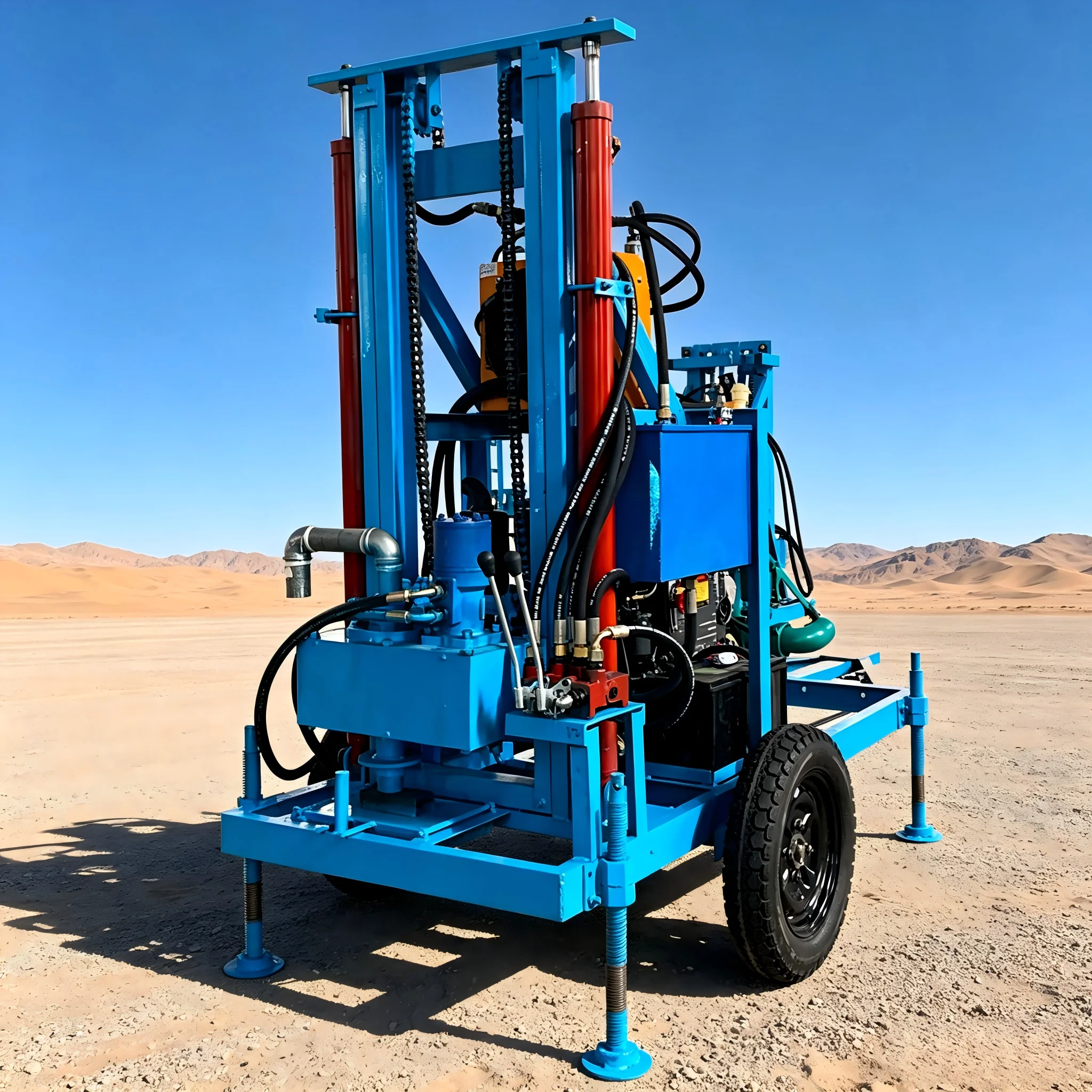 Customized High Efficiency Hydraulic Diesel Water Well Drilling Rig Borehole Water Well Drilling Machine  Portable  High Qualit