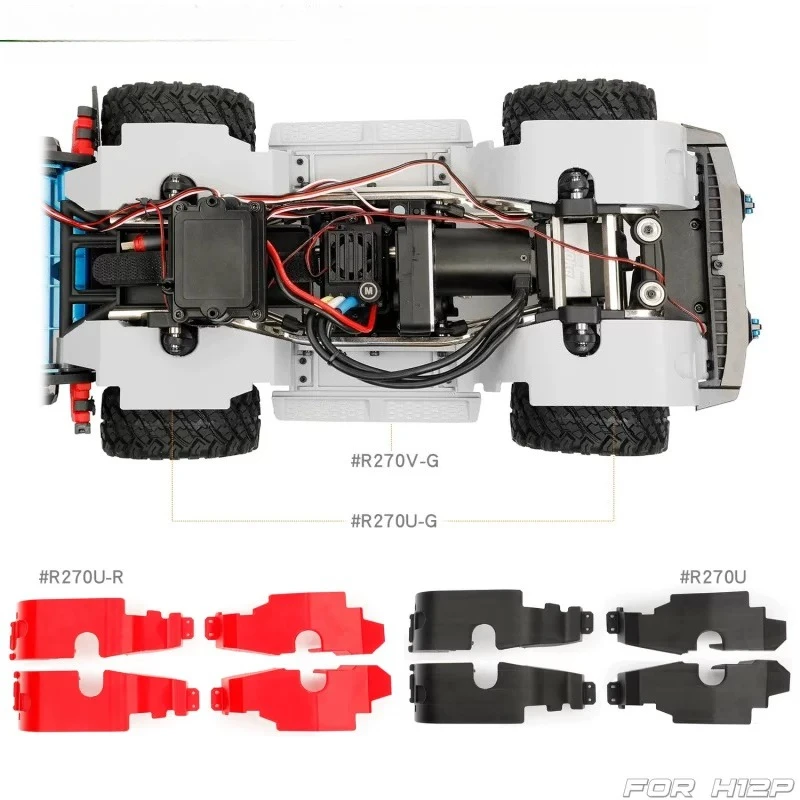 RC Crawler Custom Size Upgrade Parts Front Rear Wheel Arch Mud Guard Side Bar Side Step Pedal for 1/12 MJX H12P RC Car Accessory