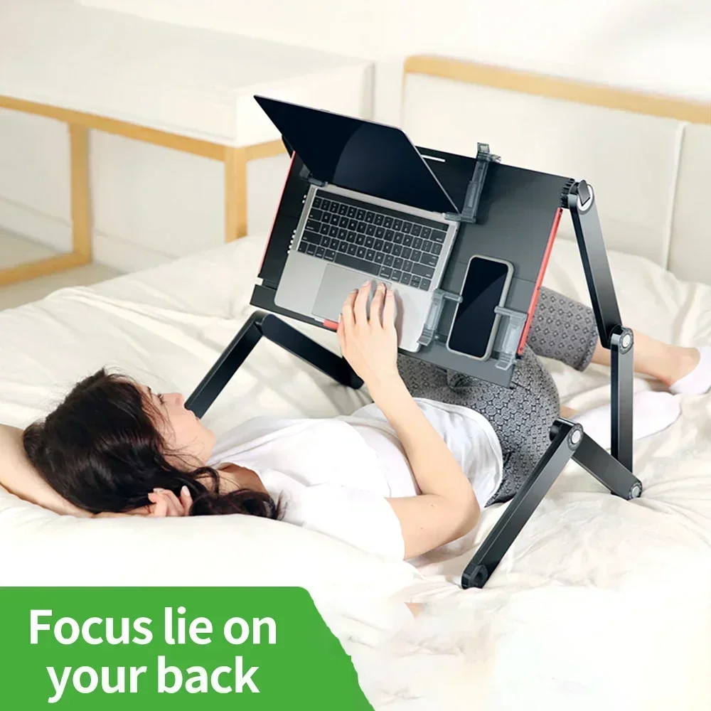 Portable Folding Adjustable Height Computer Desk for Lying In Bed Gaming Studying and Reading Laptop Table Stand Lazy Workbench