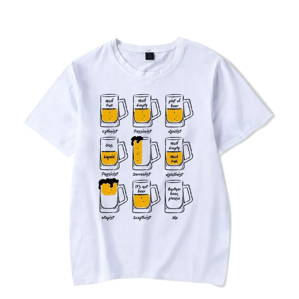 Classic Mens Oversize T-shirt Happy Beer Print Tshirt Men Women Oversized T Shirts Beer Graphics Tees Tops Plus Size T-shirts