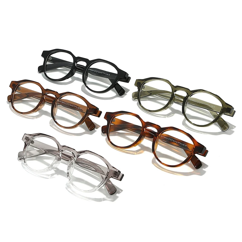 إطار نظارات دائرية عتيقة من SO&EI للنساء، إطار بصري شفاف مضاد للبلو راي للرجال