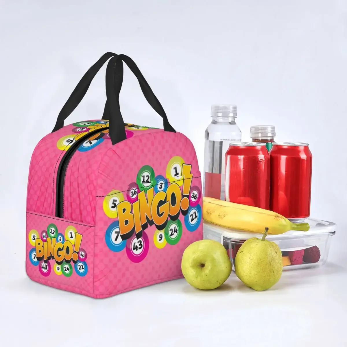 Hot Game Bingo Insulated Lunch Box for Women Portable Warm Cooler Thermal Lunch Bag Kids School Picnic Food Container Tote