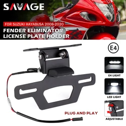 License Plate Holder For SUZUKI HAYABUSA GSX1300R 2008-2020 Motorcycle Tail Frame Bracket LED Number Light Fender Eliminator
