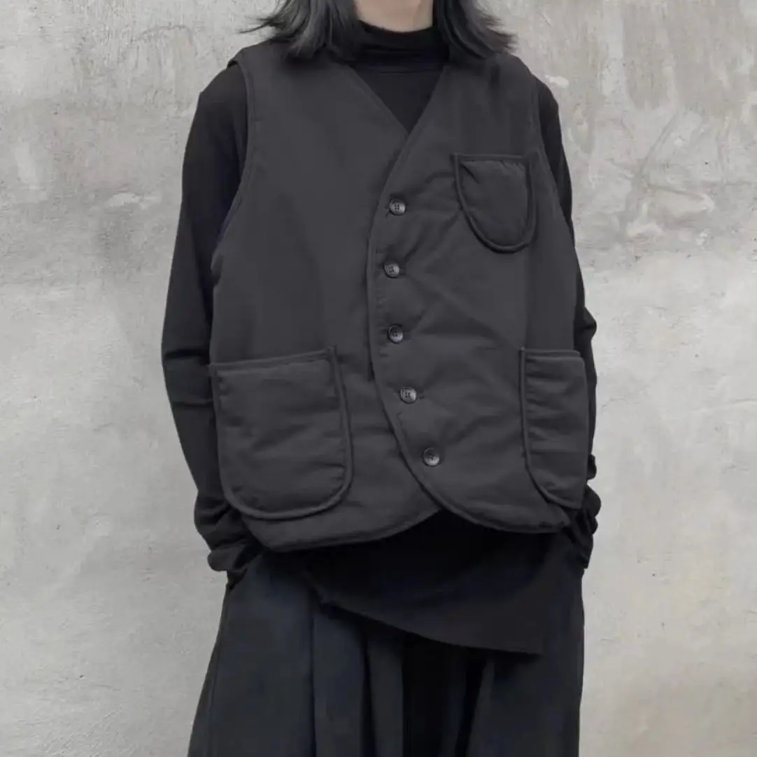 秋冬のレディースベスト、今年の新作超軽量で多用途なキルティングVネックショートファッショントップ