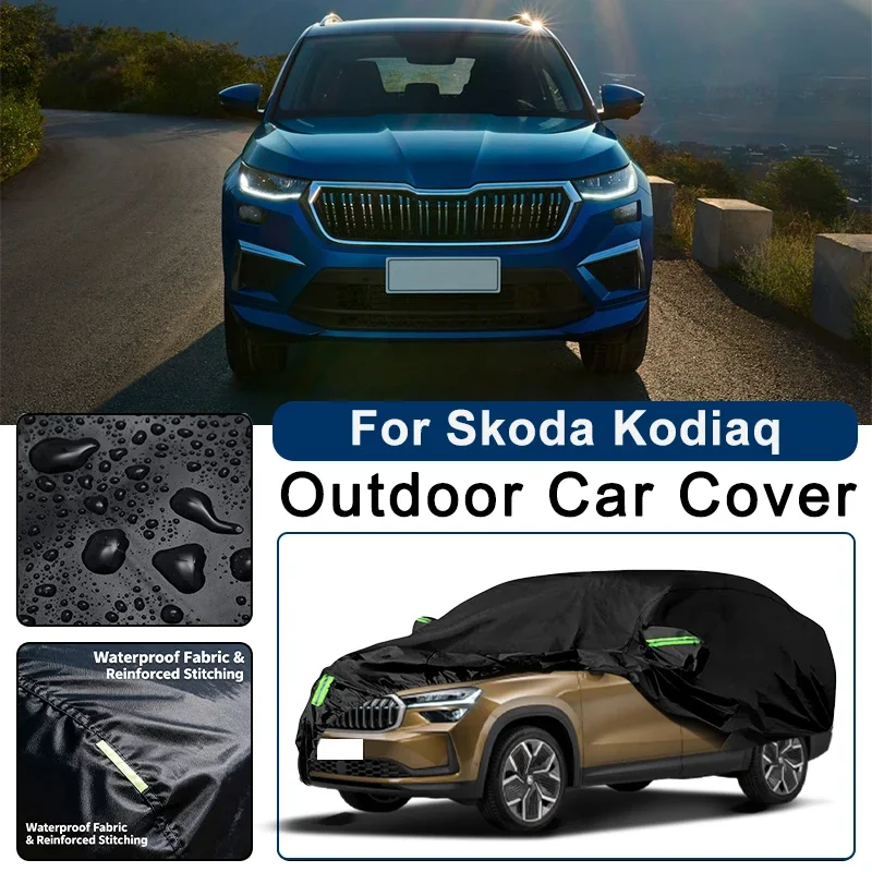 

Outdoor Car Cover Waterproof Dustproof UV Sun Protection, Full Car Protector Exterior Accessories For Skoda Kodiaq NS7