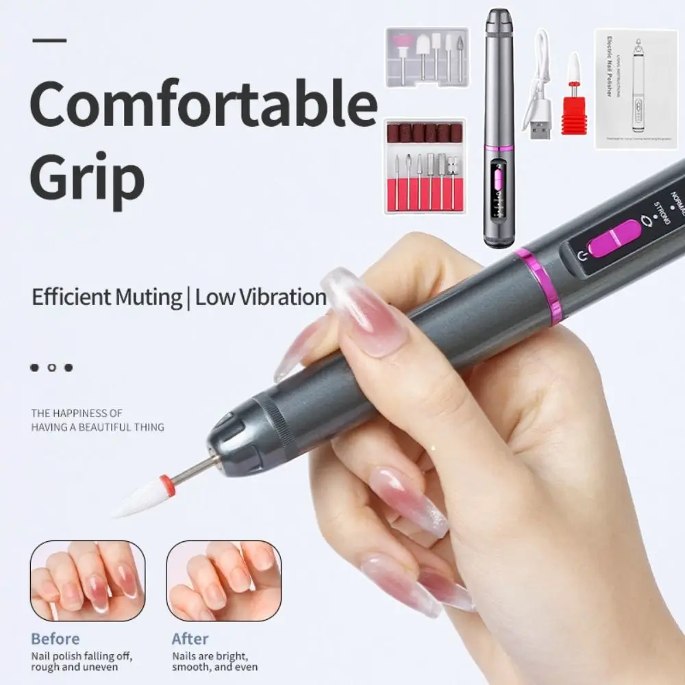 Trapano Elettrico per Unghie ad Alta Velocità, Attrezzatura Professionale Portatile per Manicure, Bassa Rumorosità, 3 Velocità, Lucidatrice Elettrica per Unghie